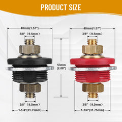OUKENS close-up of threaded 3/8in post showing secure mounting benefit