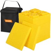 OULEME front view of 12-pack showing blocks and carry bag, durable storage benefit