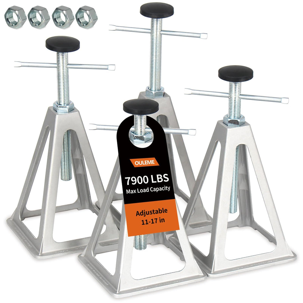 OULEME front view assembled jacks showing sturdy aluminum support and safer camping