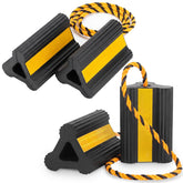 OULEME front view of chocks showing shape and stability benefit
