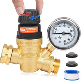 OULEME front view of valve showing compact brass body and handle, durable protection