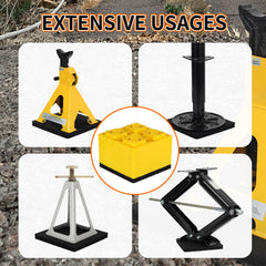 OULEME pad placed under RV jack stabilizing equipment and preventing slippage while parked