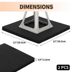 OULEME top-down pad showing 12x12 dimensions and scale for accurate fitment