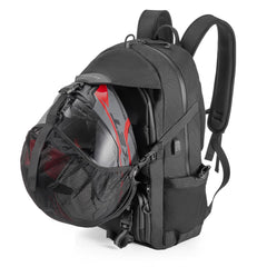 Oumurs backpack front view showing sleek design and secure closure