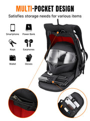 Oumurs open laptop compartment with padded sleeve protecting a 14-inch laptop