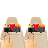 OUSHASAA front view headrest organizer showing neat backseat storage and easy access
