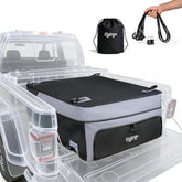 Outngo front view of packed truck bed showing protected cargo and easy access