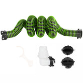 OUTPRIZE front view of complete sewer hose kit showing fittings and elbow benefit easy hookup