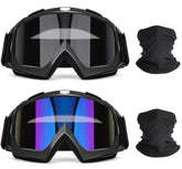 OXG front view of two‑pack goggles and masks showing included lenses and cases for ready protection