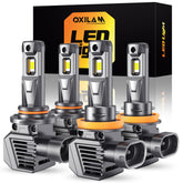 OXILAM front packaging showing pack of four bulbs and quick benefits