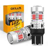 OXILAM front packaging showing two red 7443 LED bulbs and benefits