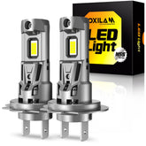 OXILAM H7 front view showing LED chips and plug for quick upgrade