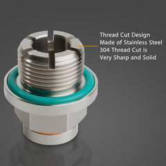 OxyGenie close-up of main plug threads showing self-tapping detail for secure repairs