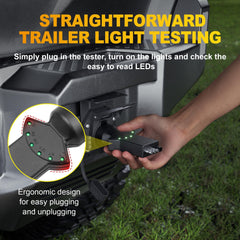 Oyviny 4‑pin connection in use verifying flat trailer lighting functions