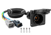 Oyviny front view of 7-way connector showing plug and socket, simplifies trailer hookup