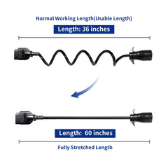 Oyviny coiled cable detail highlighting retractable coil that prevents dragging