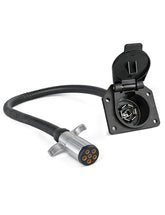 Oyviny front view of adapter showing 6-pin round and 7-way blade for reliable towing