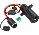 Oyviny front view adapter showing socket and 7-pin plug for convenient power