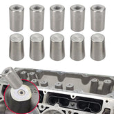 OywhC front view of packaged set showing 10 plugs and label, ensures correct fit