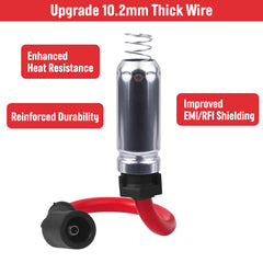Ozikutech close-up of spark plug boot and terminal demonstrating secure connection benefit