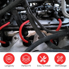 Ozikutech wires installed on a Chevy V8 engine showing tidy routing and improved reliability