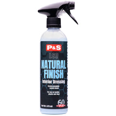 P & S bottle front view showing label and low-gloss dressing benefit