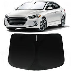 PAIMOHO installed front view on Elantra windshield shows full coverage and sun blocking benefit