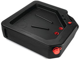 PAK front view of 23-quart drain pan showing capacity and stable basin, reduces spills