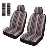 Pariitadin front seat covers front view showing full coverage and colorful style