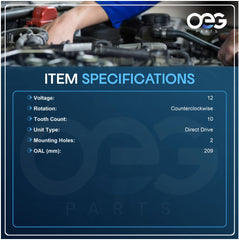 Parts Player OEG pinion closeup displaying 10 teeth for correct ring gear engagement