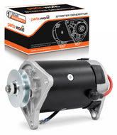 Parts World USA front view starter generator showing full housing and shaft for easy identification
