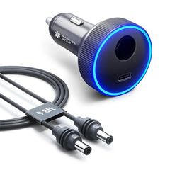 Parts4Star adapter front view showing plug and benefits of stable power