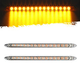 Partsam front view of 12-inch amber LED bar showing full length and bezel benefit
