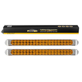 Partsam front view of 17-inch amber light bar showing compact profile and bright visibility