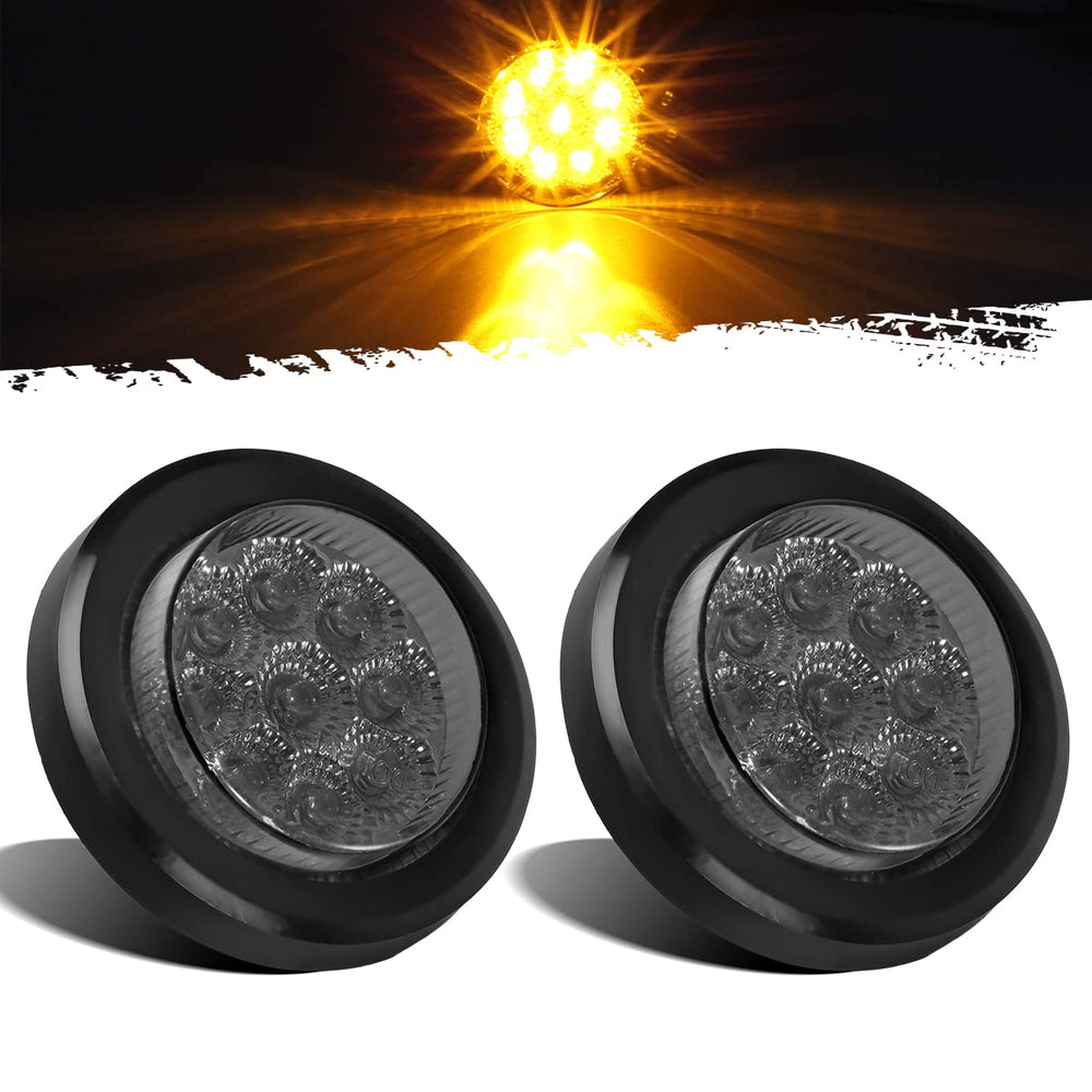 Partsam front view amber LED marker light showing clear signaling benefit