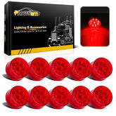Partsam front view of 2-inch red marker light showing lens and reflector benefit visibility