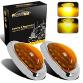 Partsam front view amber teardrop light showing chrome bezel and benefit of clear signaling