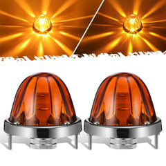 Partsam front view amber glass light showing clear lens and bright output benefit