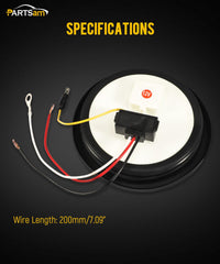 Partsam close-up of lens and 19 LED diodes showing concentrated light output and durability