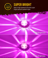 Partsam close-up clear glass lens detail highlighting starburst LED pattern and crisp output