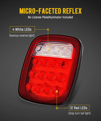 Partsam close-up of 16 LEDs highlighting bright, even illumination