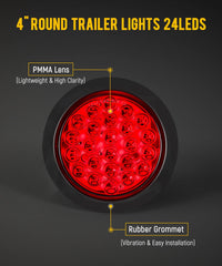 Partsam close-up of 24 LEDs showing bright array for improved road signaling