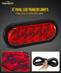 Partsam close-up of 10 SMD LEDs highlighting strong red illumination