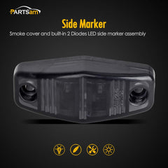 Partsam close-up of smoked lens texture highlighting durable, UV-resistant finish