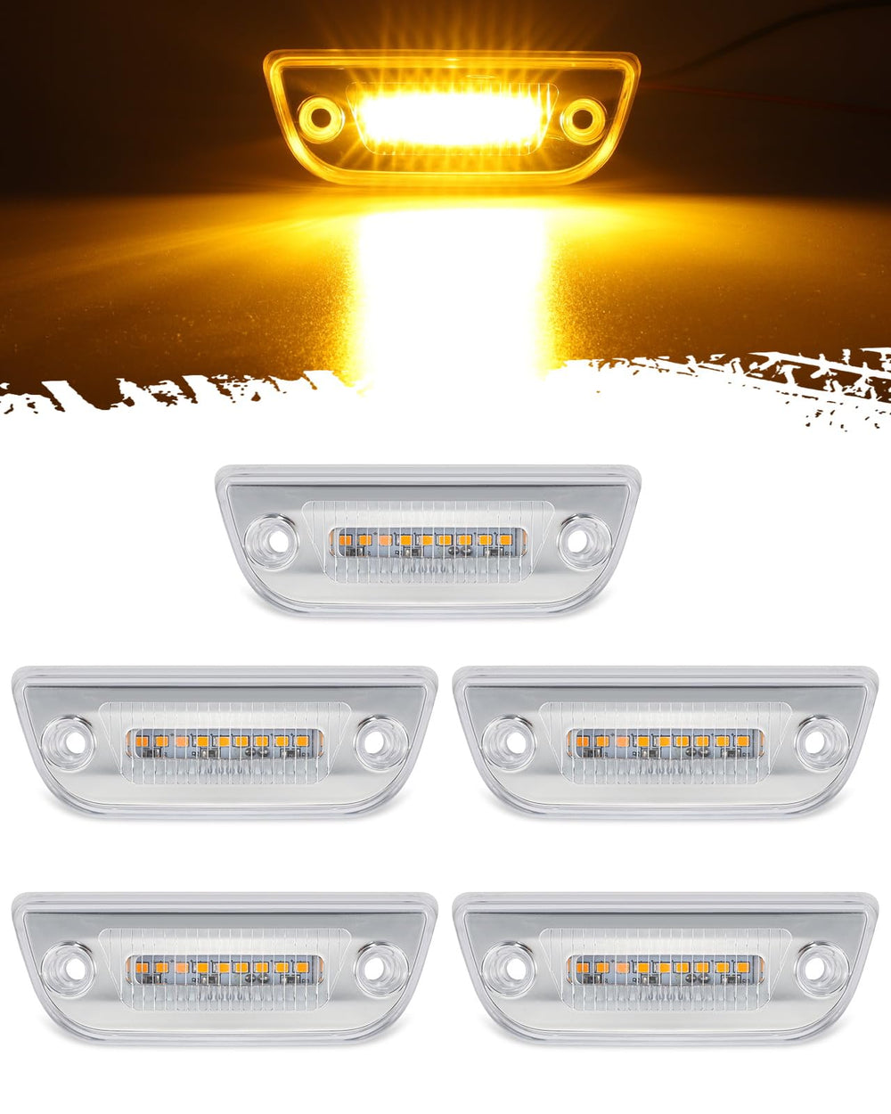 Partsam front assembly clear lens showing low-profile fit and improved visibility