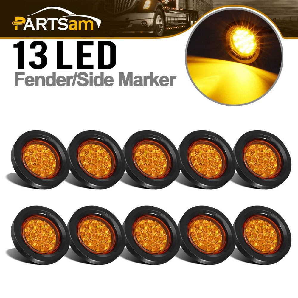 Partsam front face amber marker light showing lens and brightness benefit