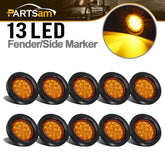 Partsam front face amber marker light showing lens and brightness benefit