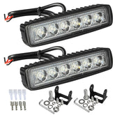 Partsam front-facing 6-inch light pair showing bright beam and compact design for enhanced visibility