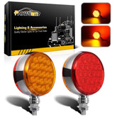 Partsam front-facing chrome pedestal light showing dual-color visibility