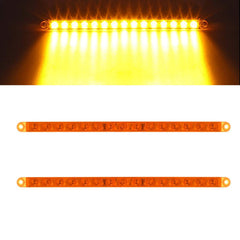 Partsam front view of 12-inch amber LED bar showing fit and finish for visibility